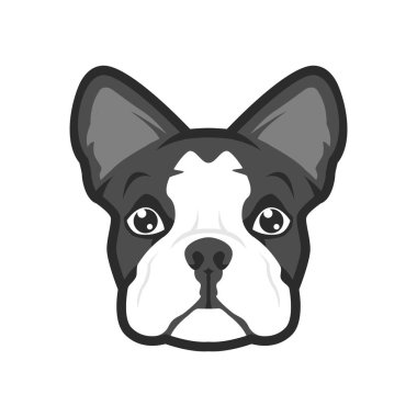 Avatar simgesi ya da logo için sevimli köpek kafası çizgi film karakterinin vektörü