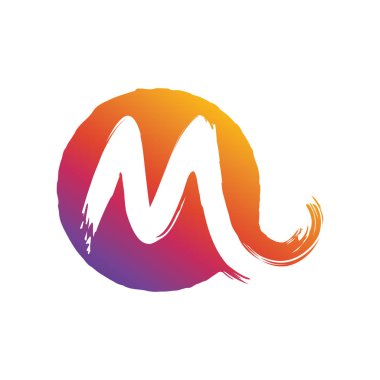 Modern M logosu, renkli renk ve sıçrama stili, şirket logosu için mükemmel.