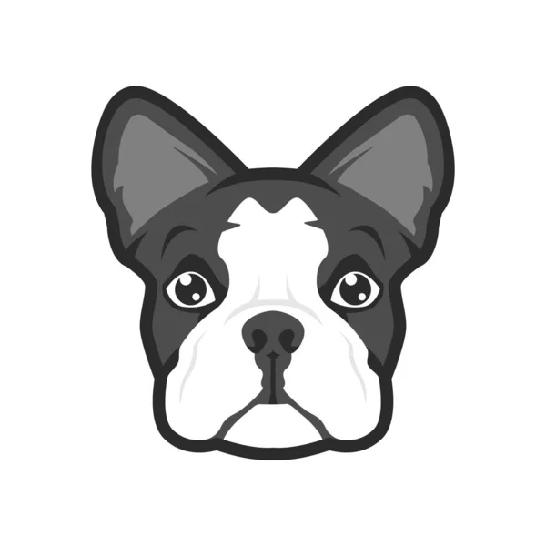 Vector de lindo personaje de dibujos animados cabeza de perro, para icono de avatar o logotipo — Vector de stock