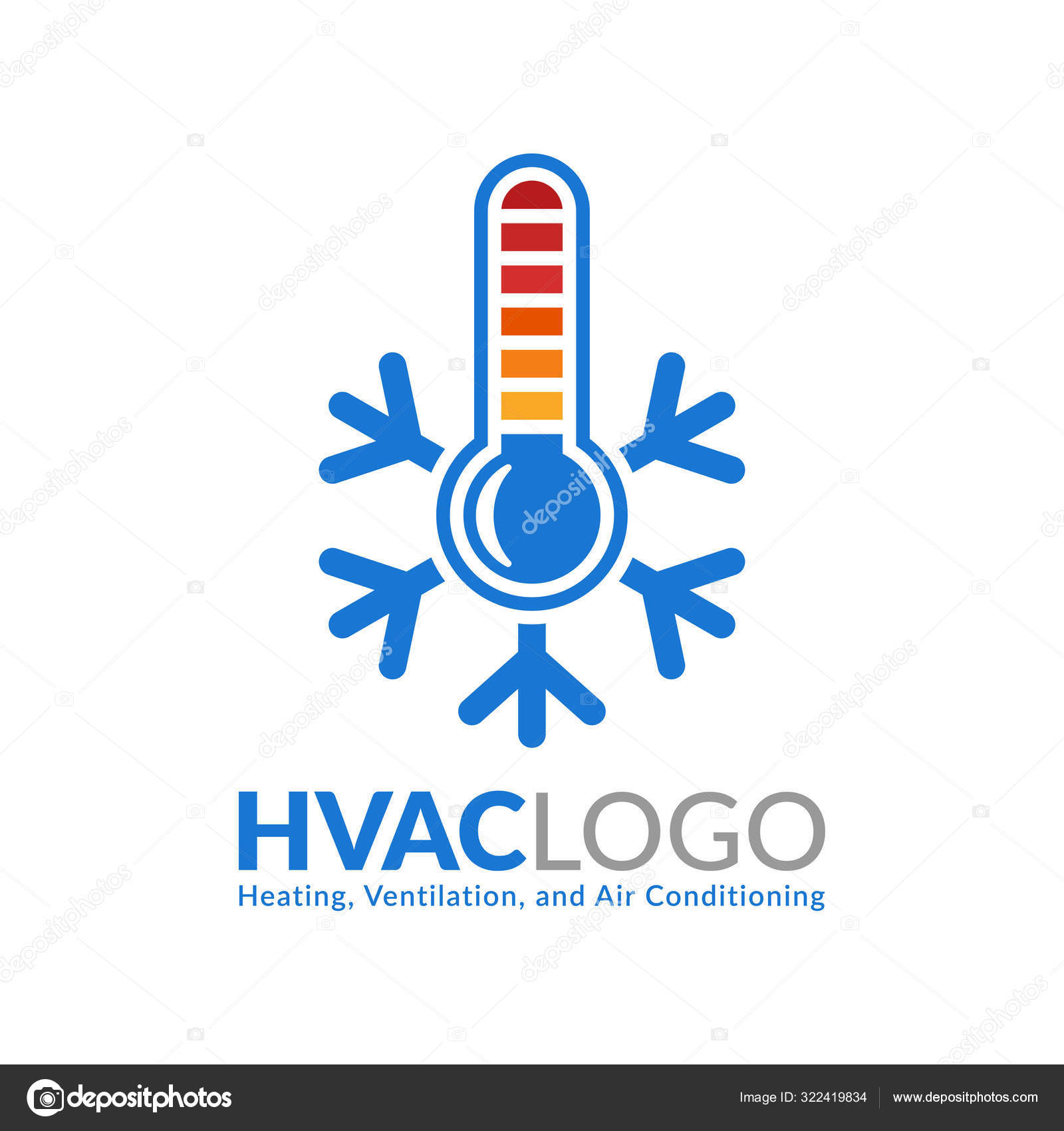 HVAC logo design, heating ventilation and air conditioning logo or icon