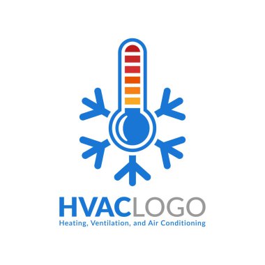 Hvac logo tasarımı, ısıtma havalandırma ve havalandırma logosu veya simge şablonu.