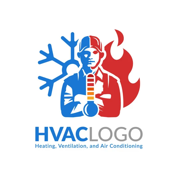 Design de logotipo HVAC, ventilação de aquecimento e logotipo de ar condicionado ou modelo de ícone . Gráficos Vetores