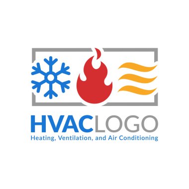 Hvac logo tasarımı, ısıtma havalandırma ve havalandırma logosu veya simge şablonu.