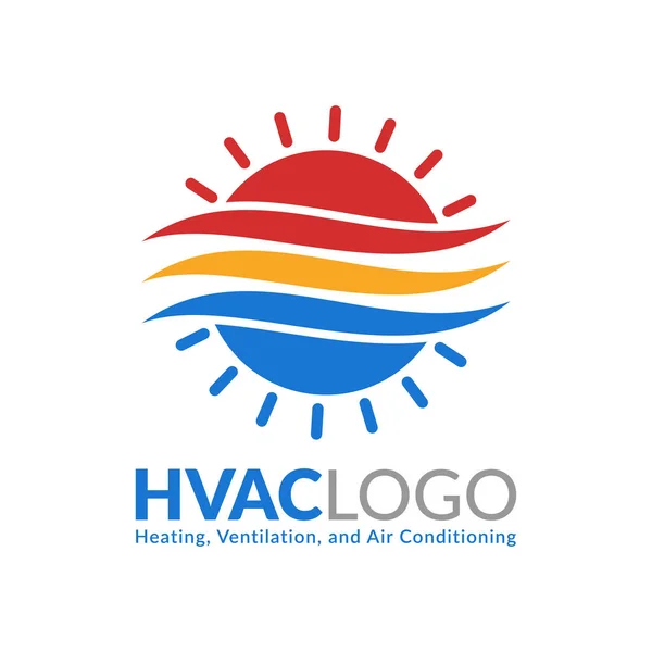 HVAC logo design, heating ventilation and air conditioning logo or icon template. — Stock Vector