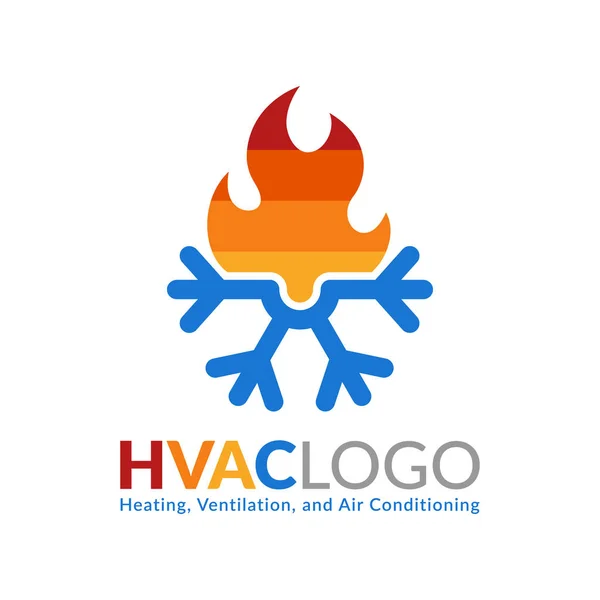 HVAC logo design, heating ventilation and air conditioning logo or icon template. — Stock Vector