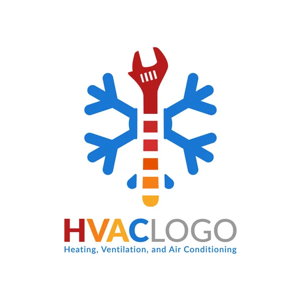 HVAC logo design, heating ventilation and air conditioning logo or icon template. — Stock Vector