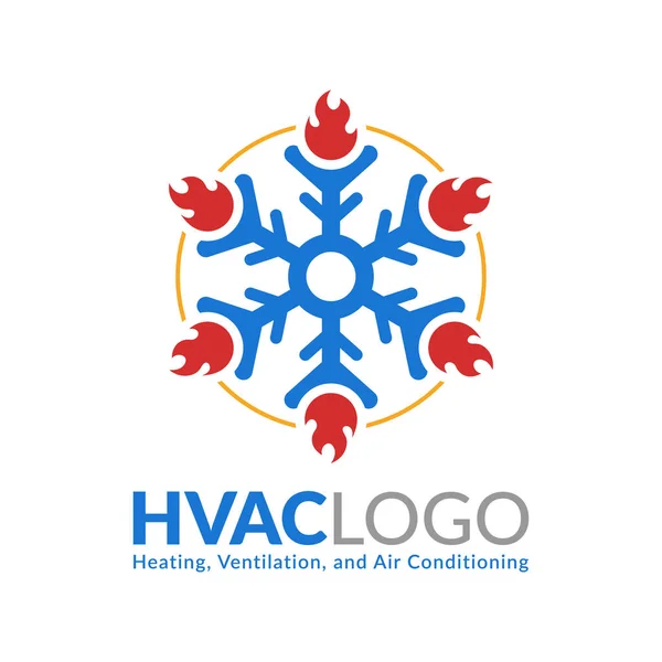 Hvac logo tasarımı, ısıtma havalandırma ve havalandırma logosu veya simge şablonu. — Stok Vektör