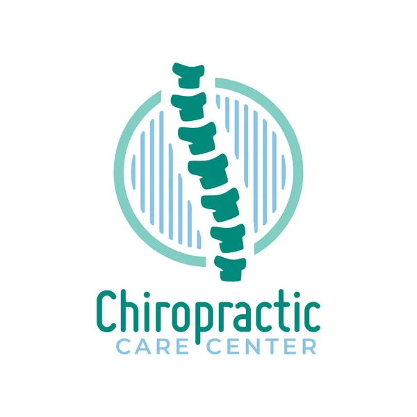 Logotipo quiropráctico vector, columna vertebral salud símbolo médico o icono, plantilla de fisioterapia — Vector de stock