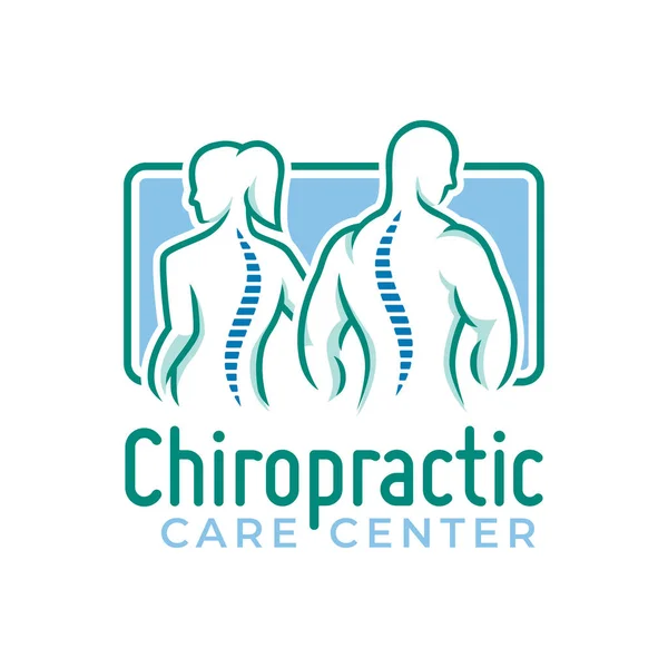 Chiropractic logo vector, coloanei vertebrale de îngrijire a sănătății simbol medical sau pictogramă, șablon de fizioterapie — Vector de stoc