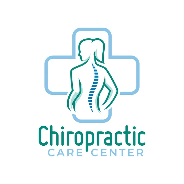 Chiropractic logo vector, spine health care medical symbol or icon, physiotherapy template Royaltyfria illustrationer