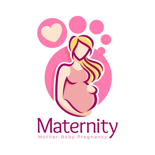 Entwurfsvorlage für das Mutterschaftslogo, Mutter-Kind-Symbol oder Icon-Vorlage — Stockvektor