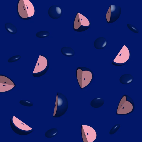 Modèle Vectoriel Abstrait Figures Bleues Roses Sur Fond Bleu Foncé — Image vectorielle