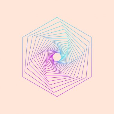 Şeftali bir arka plan üzerinde geometrik çokgen çizgi bul. Vektör çizim.