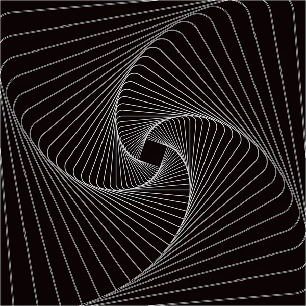 Geometriska Rundad Rektangel Line Grå Figur Svart Bakgrund Vektorillustration — Stock vektor