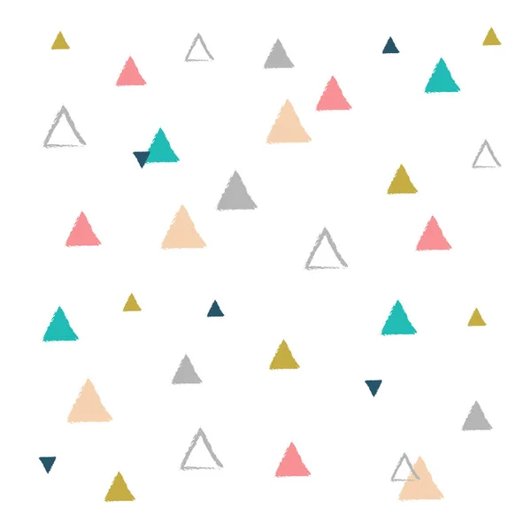 Padrão Abstrato Triângulos Coloridos Desenhados Mão Fundo Branco Ilustração Vetorial — Vetor de Stock