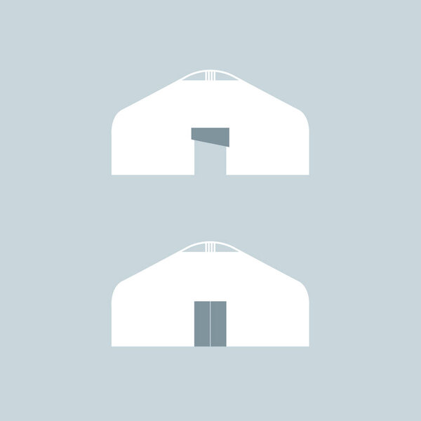 White isolated yurt on a light grey background