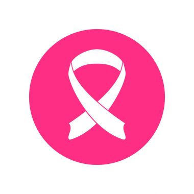 Basit şekli pembe kurdele yuvarlak simge