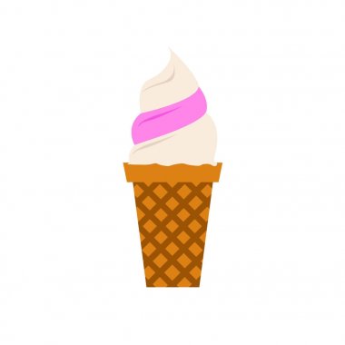 Vanilya-çilekli dondurma girdap