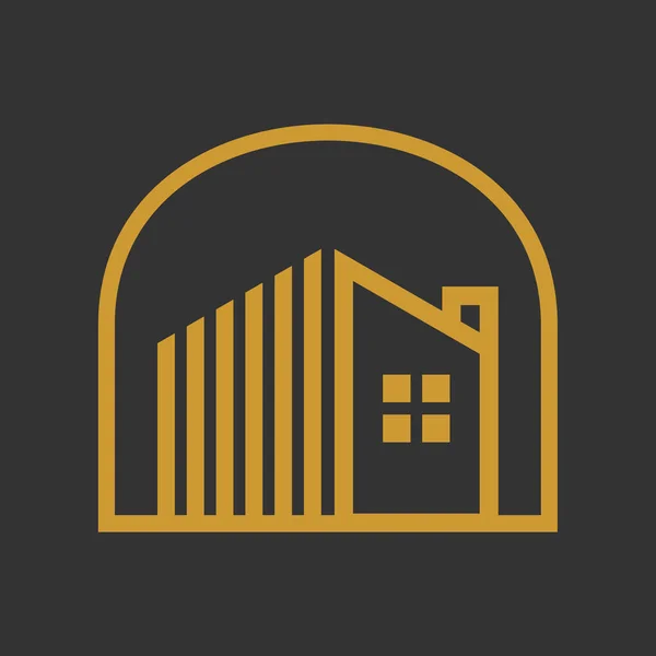 Logotipo de oro simple residencia — Archivo Imágenes Vectoriales