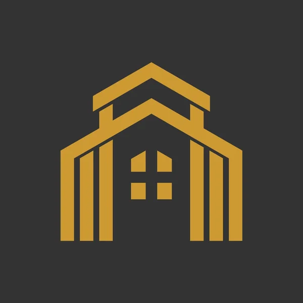 Logo real estate gold — Archivo Imágenes Vectoriales