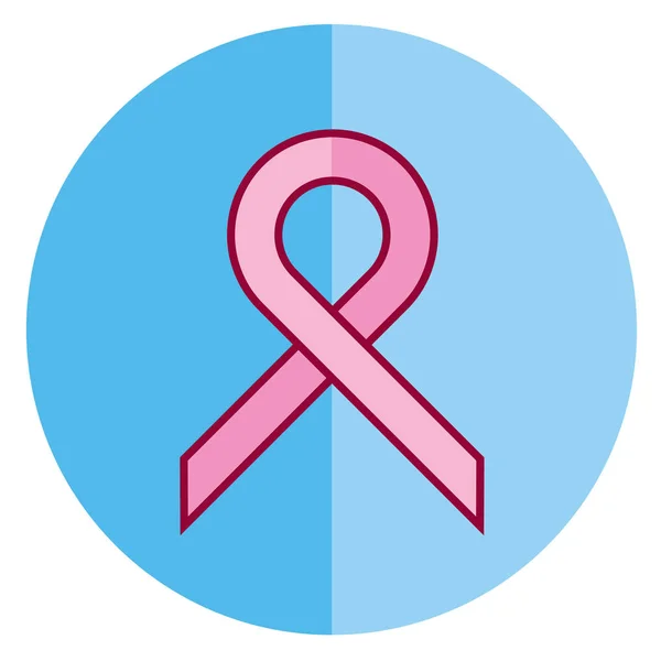 Ikona s modrý prsu rakovina stužkou — Stockový vektor