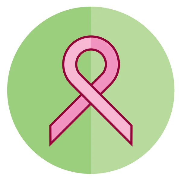 Ikona zelené prsu rakovina stužkou — Stockový vektor
