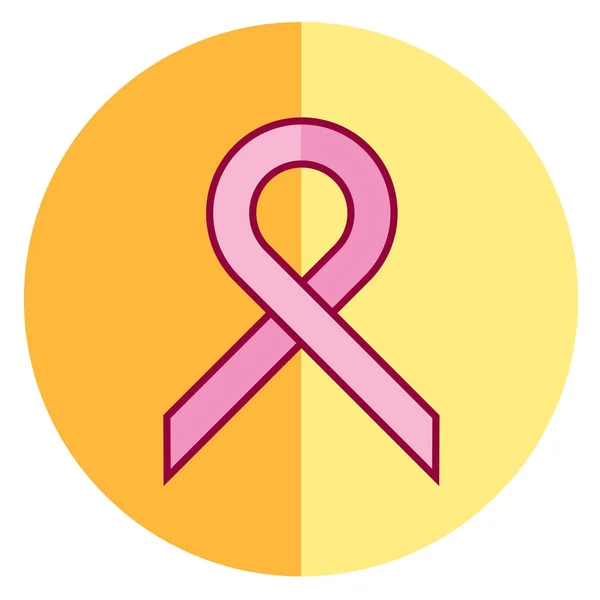 Ikona s žlutý prsu rakovina stužkou — Stockový vektor