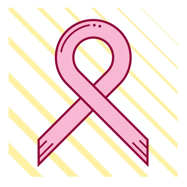 Rakovina prsu stuha žlutý pruh — Stockový vektor