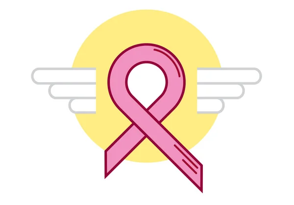 Yellow Ribbon prsu rakovina křídlo — Stockový vektor
