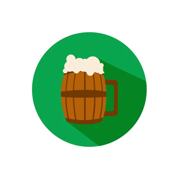 Icono plano de cristal de barril de cerveza — Vector de stock