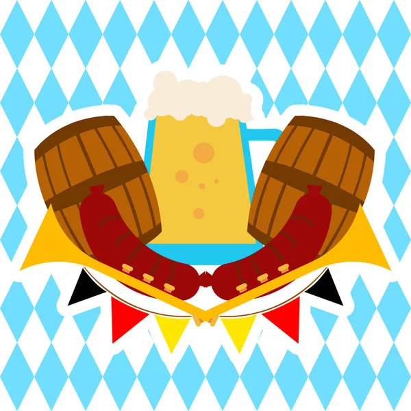 Banner de jarra de cerveza Oktoberfest — Vector de stock