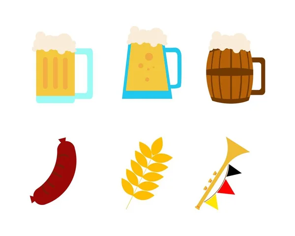 Objets Oktoberfest Illustration simple — Image vectorielle