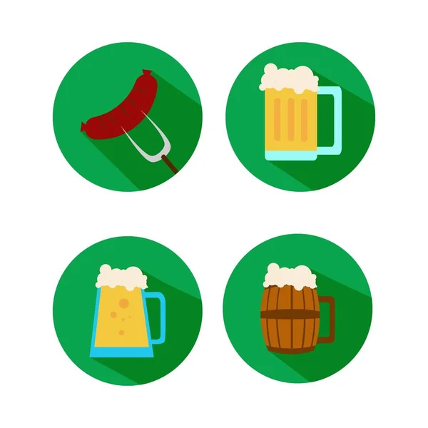 Oktoberfest alrededor de icono de plano — Vector de stock