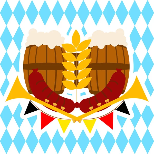 Oktoberfest Cerveja Barril Banner — Vetor de Stock