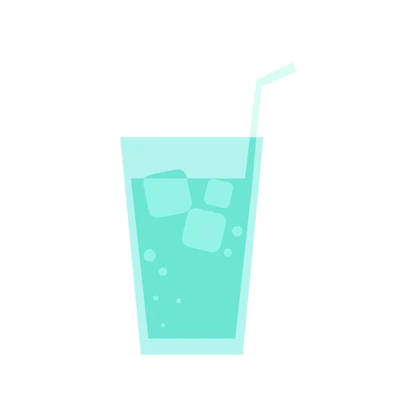 Glas Soda eenvoudige vlakke afbeelding — Stockvector