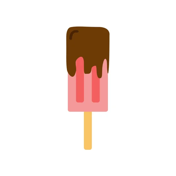 Guava Popsicle Chocolat Illustration plate simple — Image vectorielle