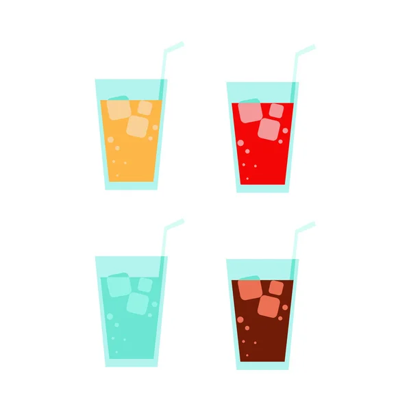 Σόδα ποτά απλή επίπεδη απεικόνιση — Διανυσματικό Αρχείο