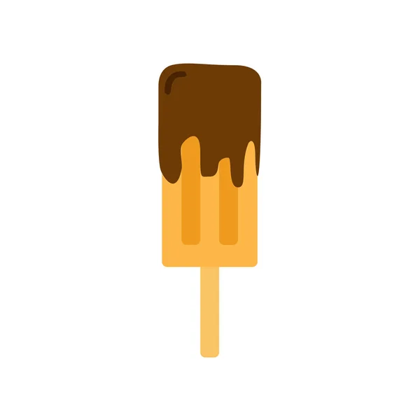 Chocolate de paleta naranja Ilustración plana simple — Archivo Imágenes Vectoriales