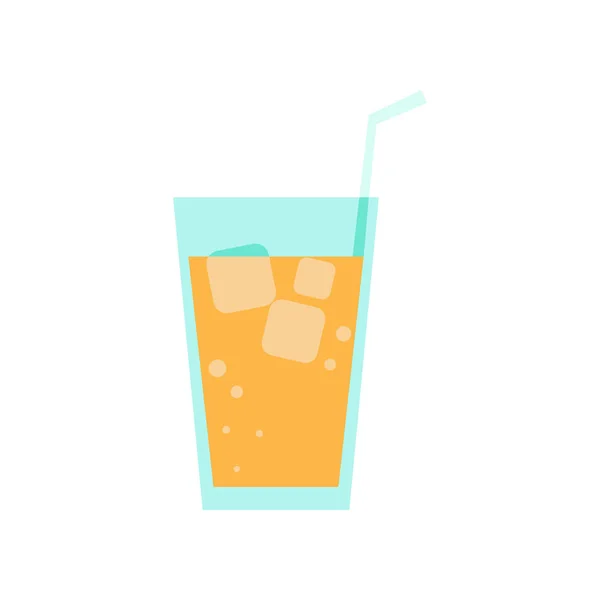 Ilustración plana simple del jugo de naranja fresco — Vector de stock