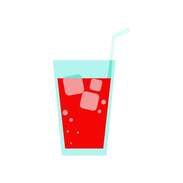 Fresh Strawberry Drink Simple Flat — Stock Vector