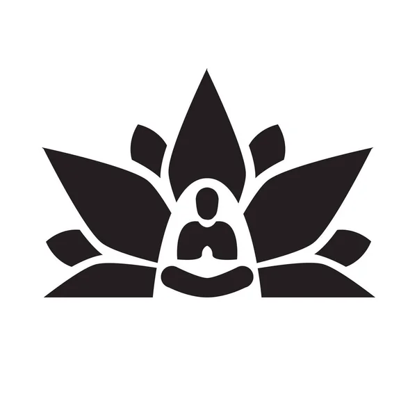 Lotus Yoga Aura Negro — Archivo Imágenes Vectoriales