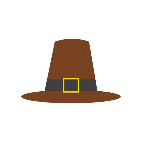 Thanksgiving Pilgrim Brown Hat — Stock Vector