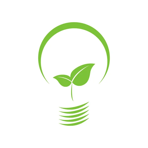 Ampoule à feuilles écologique — Image vectorielle