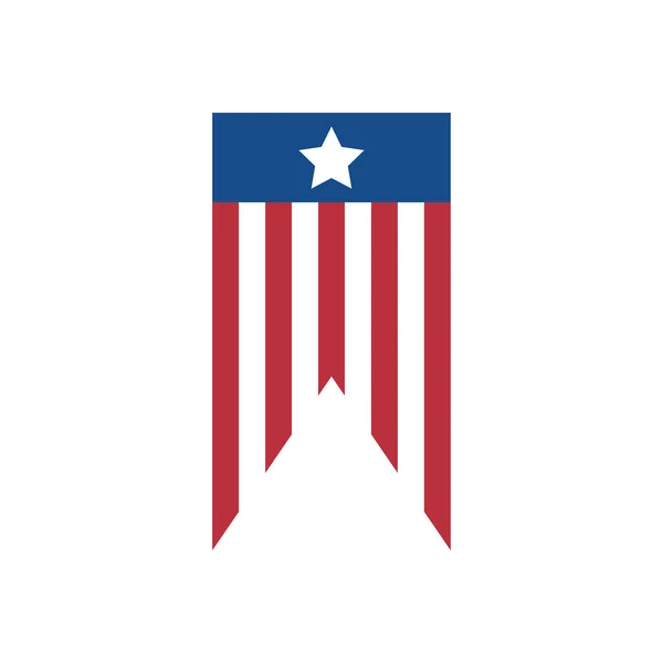 Simple USA Flag Banner Emblem — Stock Vector