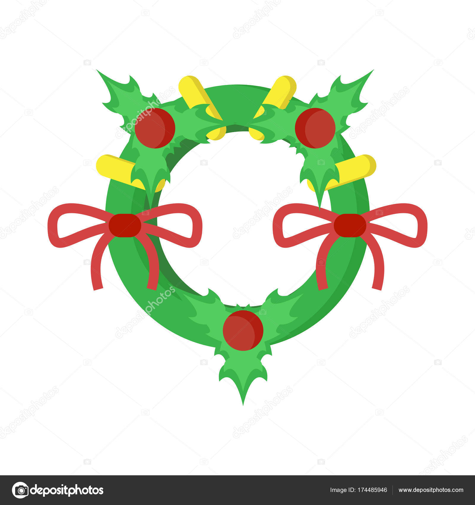 Decorative Garland Holly Berries Stock Vector by ©svvell 174485946