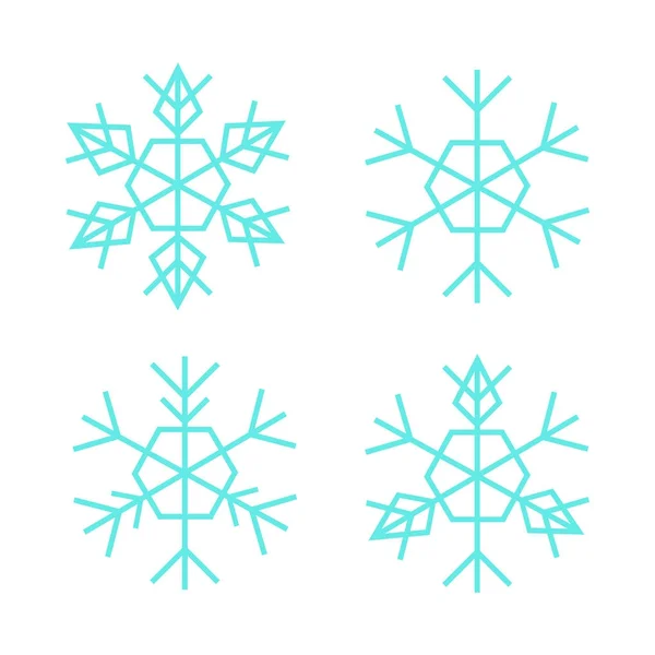 Tenké Snowflake Set — Stockový vektor