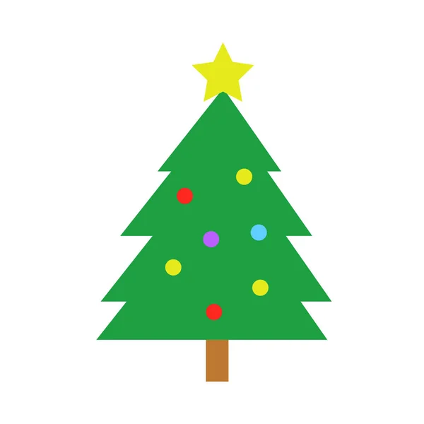 Рождественская елка со звездами и шарами — стоковый вектор