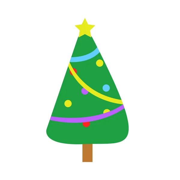Полностью украшенный мультфильм "Рождественское дерево" — стоковый вектор