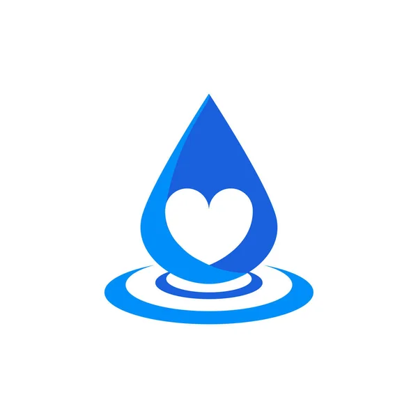 Amor gota de agua — Vector de stock