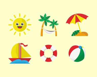 Beach Tatil Icon Set